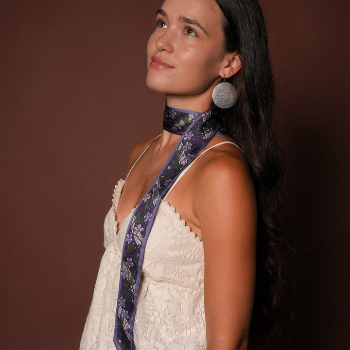 Adornment Skinny Scarf - Heading Prints