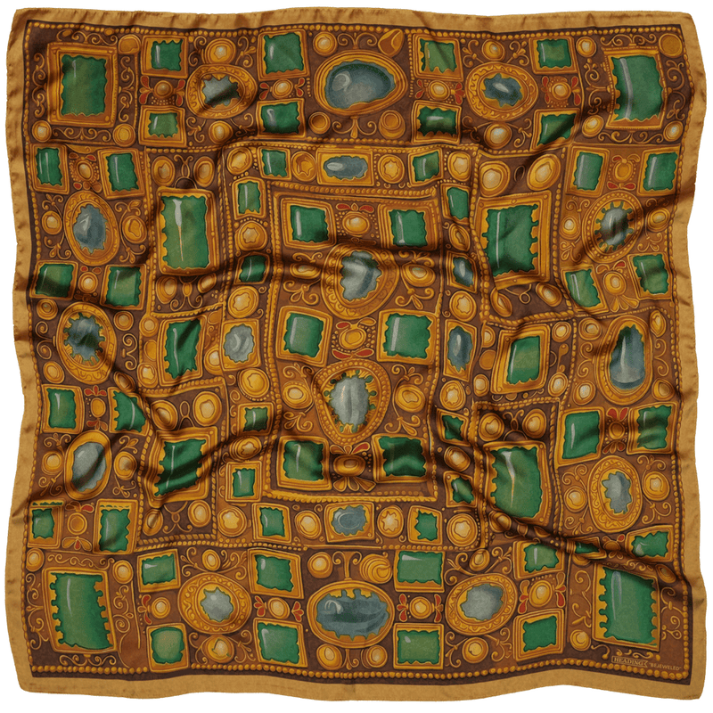 Bejeweled Silky Scarf - Heading Prints