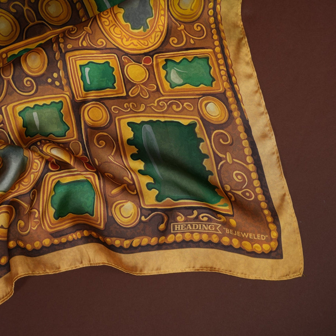Bejeweled Silky Scarf - Heading Prints