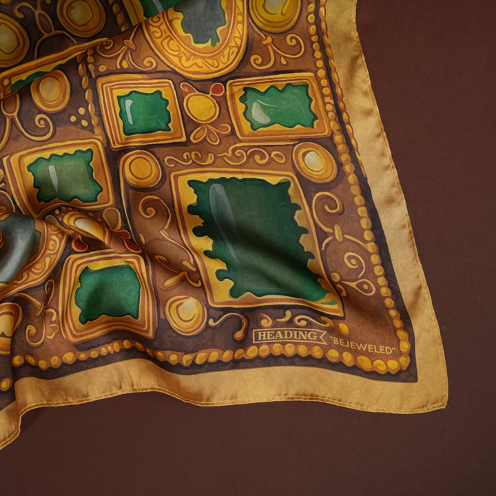 Bejeweled Silky Scarf - Heading Prints