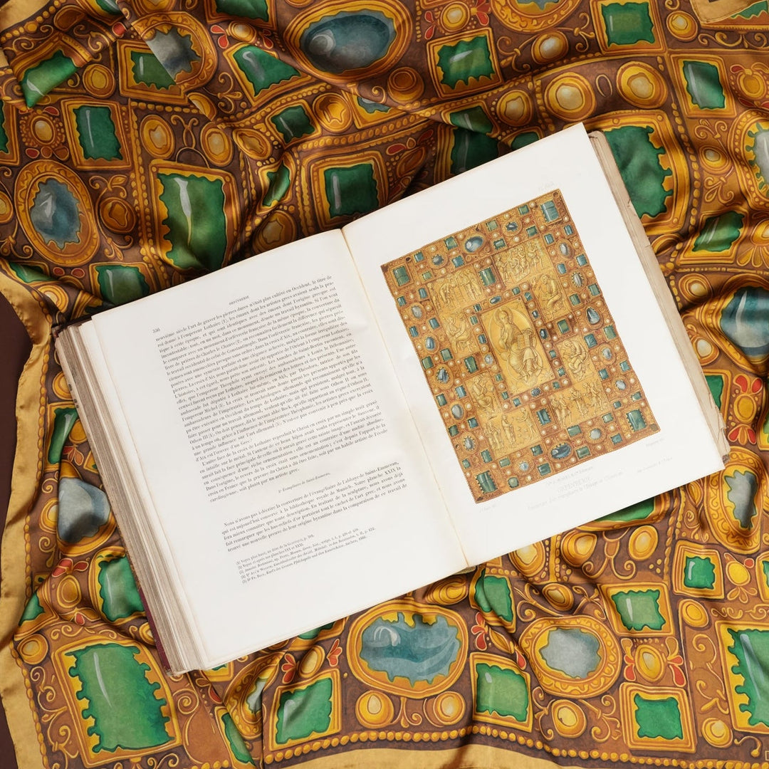 Bejeweled Silky Scarf - Heading Prints