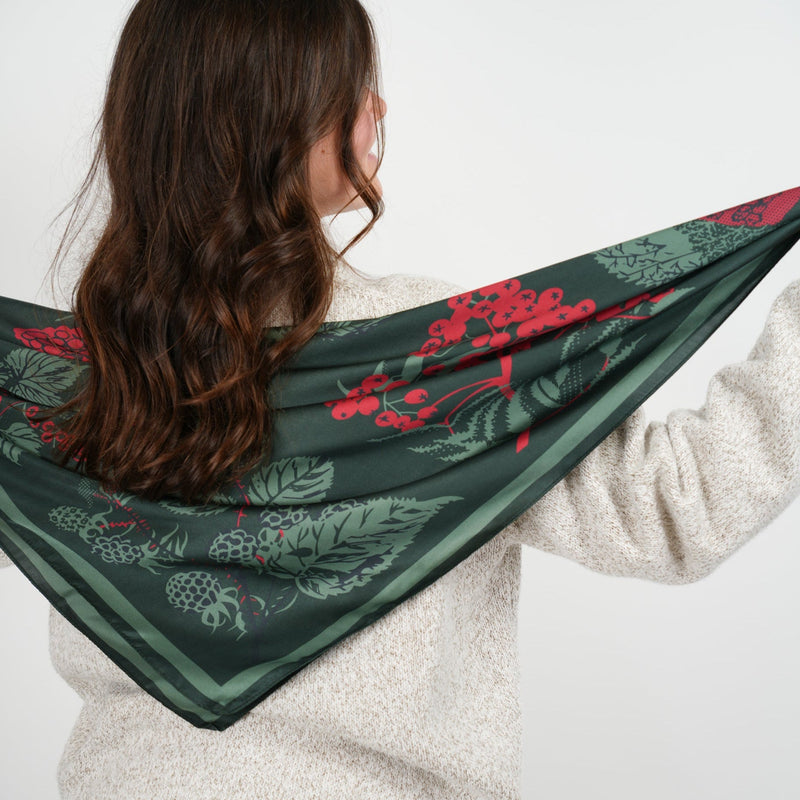 Berry Silky Scarf - Heading Prints