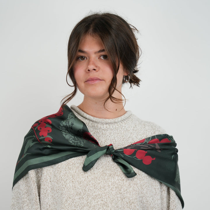 Berry Silky Scarf - Heading Prints