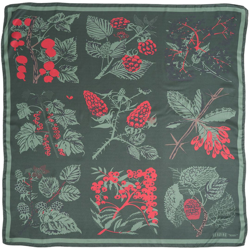 Berry Silky Scarf - Heading Prints