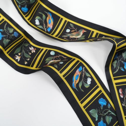 Birds and flowers Skinny Scarf - Heading Prints