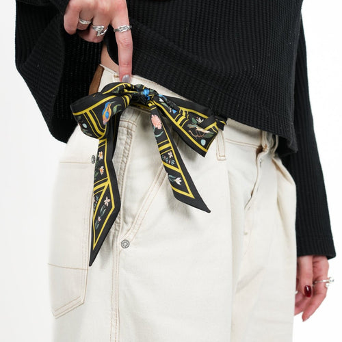 Birds and Flowers Skinny Scarf - Heading Prints