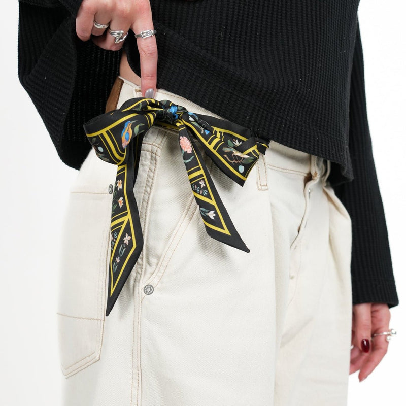 Birds and Flowers Skinny Scarf - Heading Prints