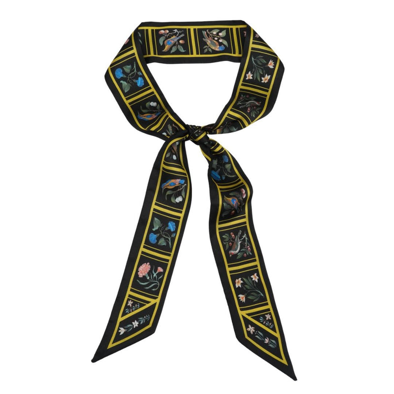 Birds and flowers Skinny Scarf - Heading Prints