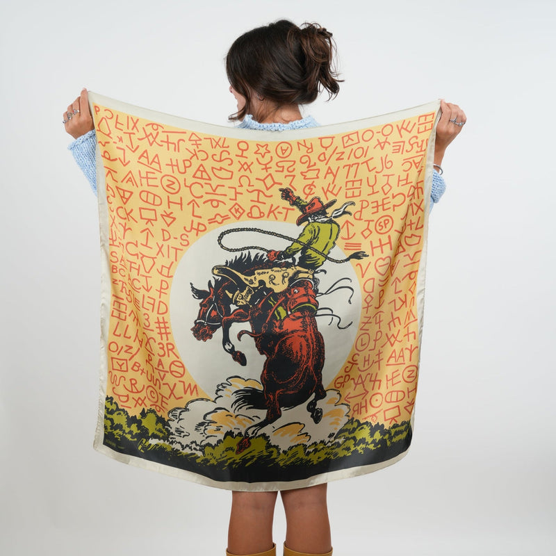 Brand Silky Scarf - Heading Prints