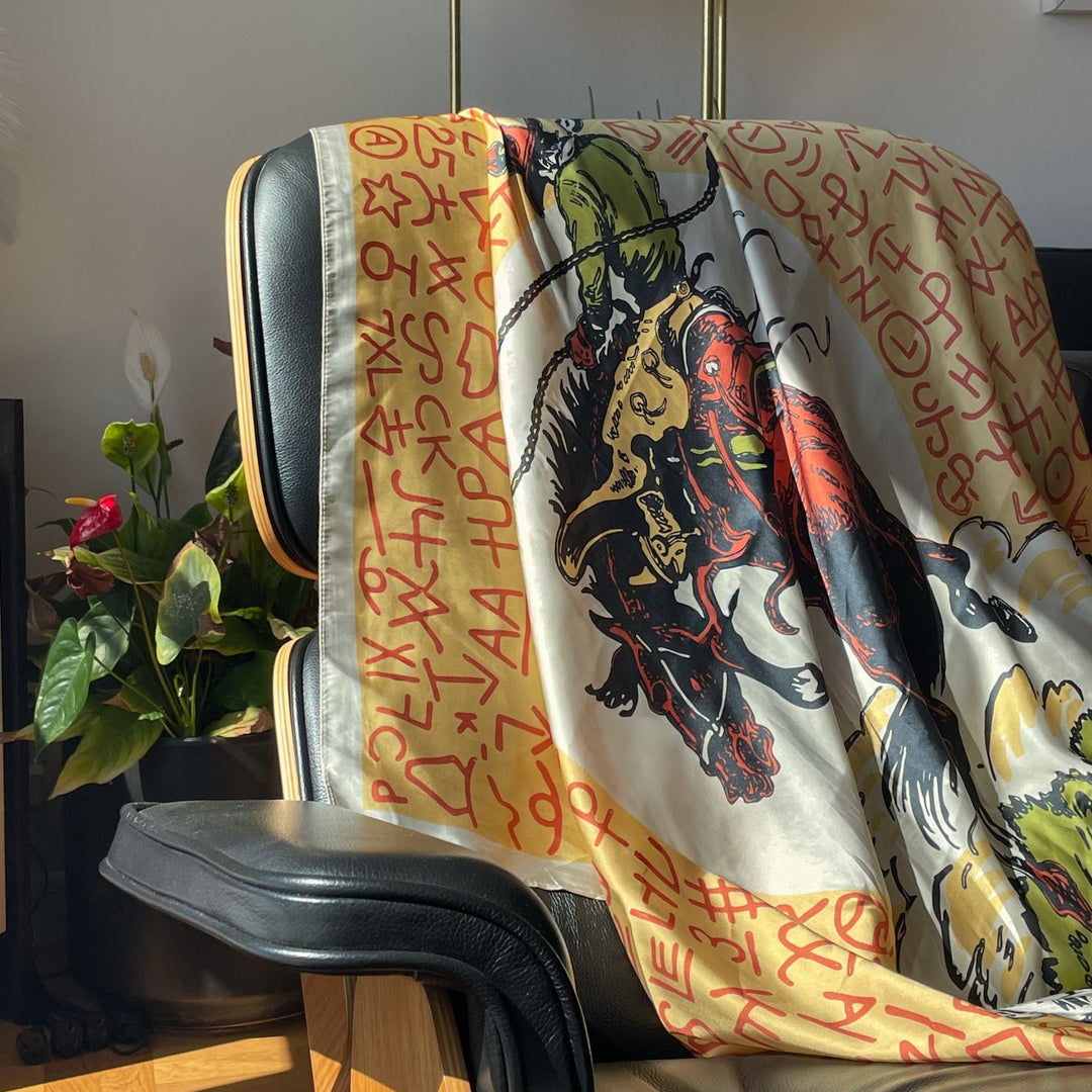 Brand Silky Scarf - Heading Prints