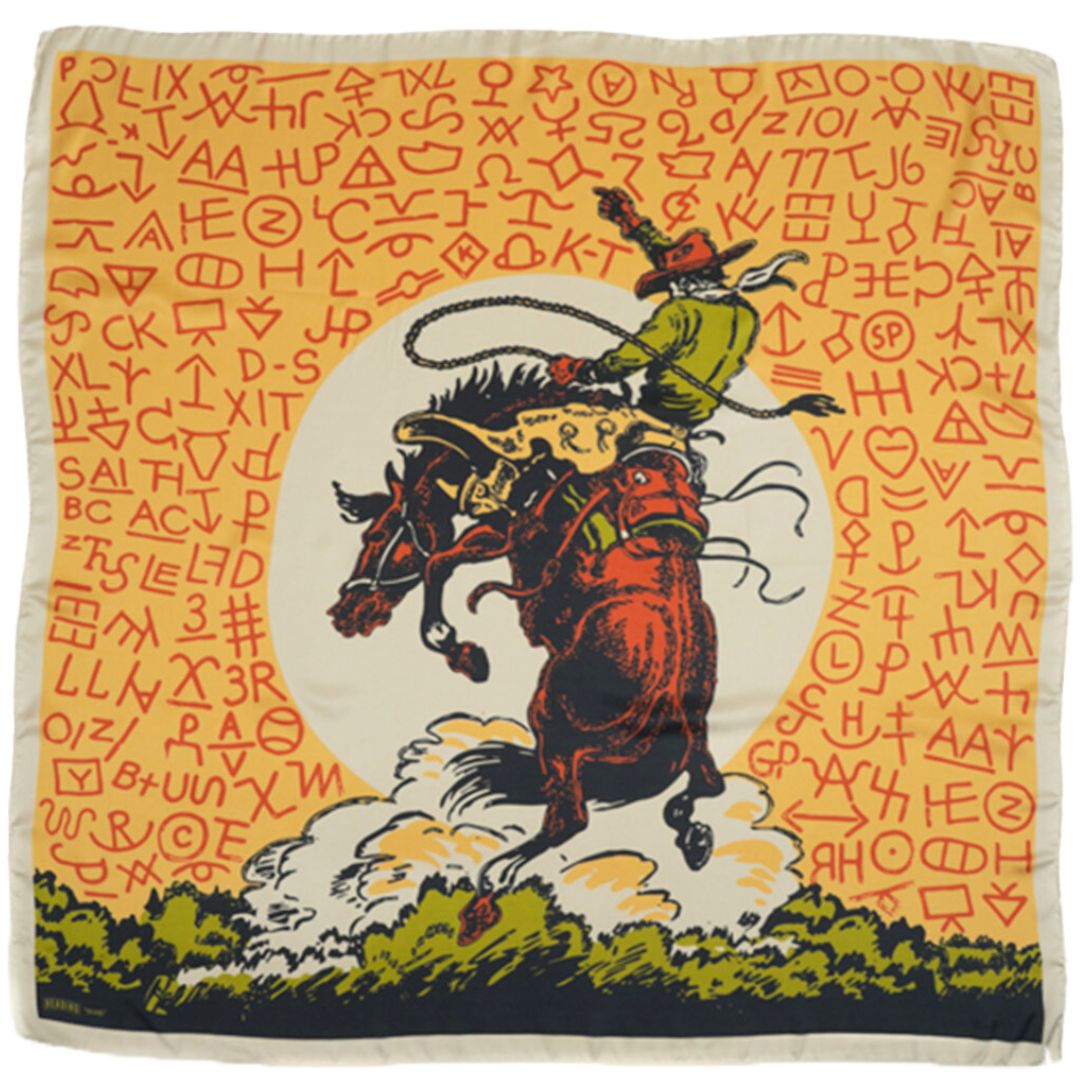 Brand Silky Scarf - Heading Prints