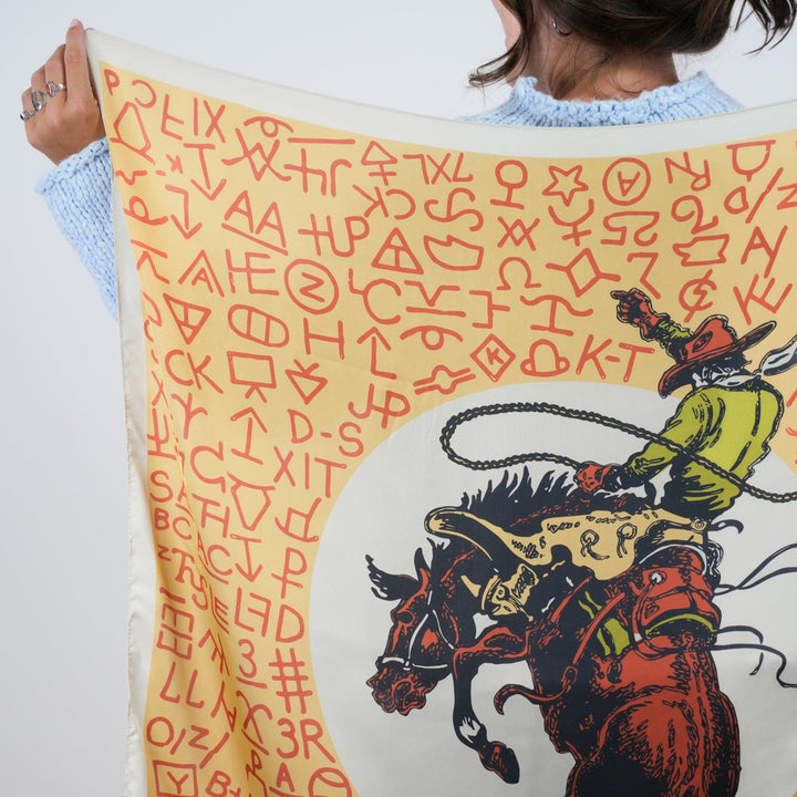 Brand Silky Scarf - Heading Prints