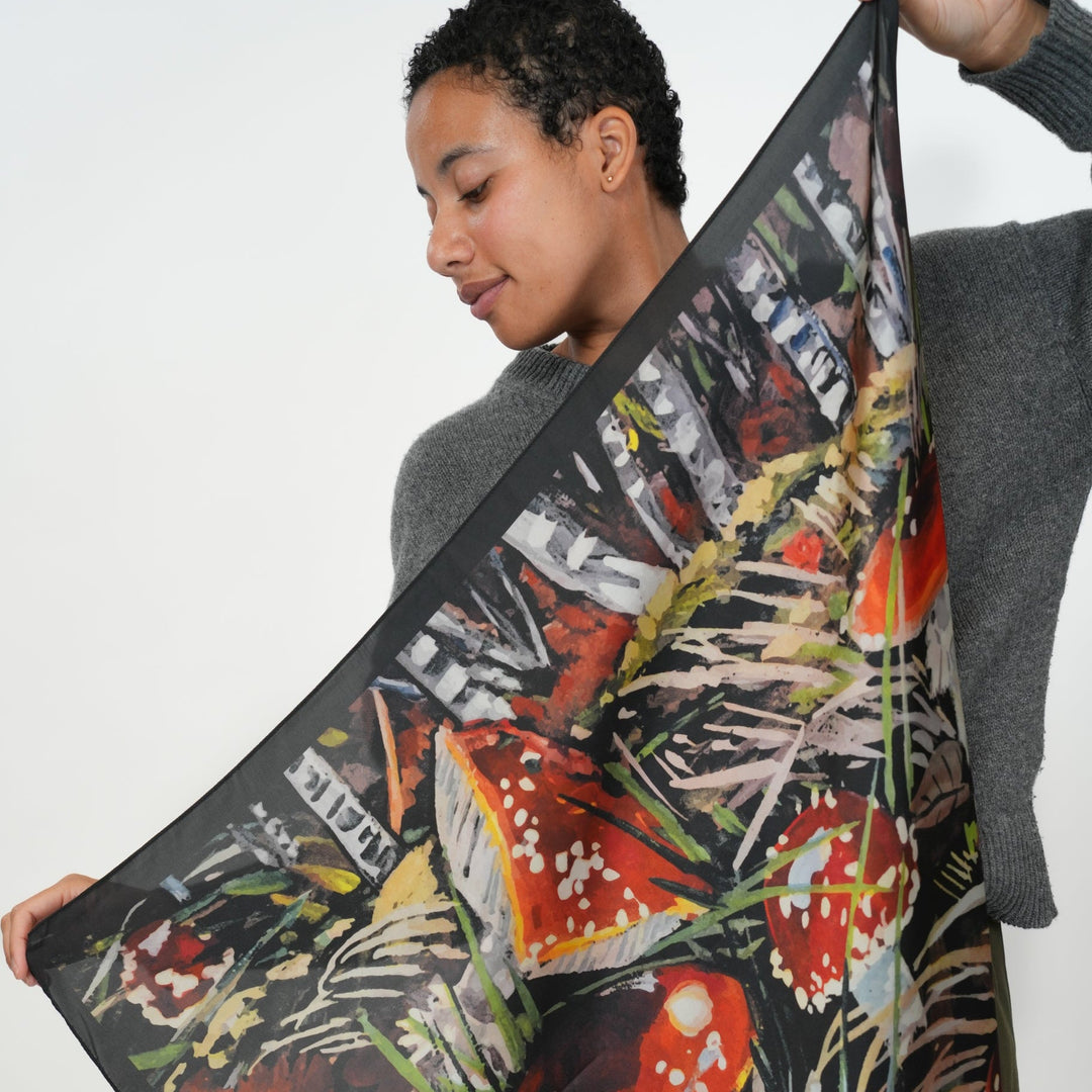 Champignons Silky Scarf - Heading Prints