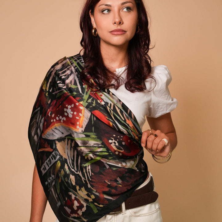 Champignons Silky Scarf - Heading Prints