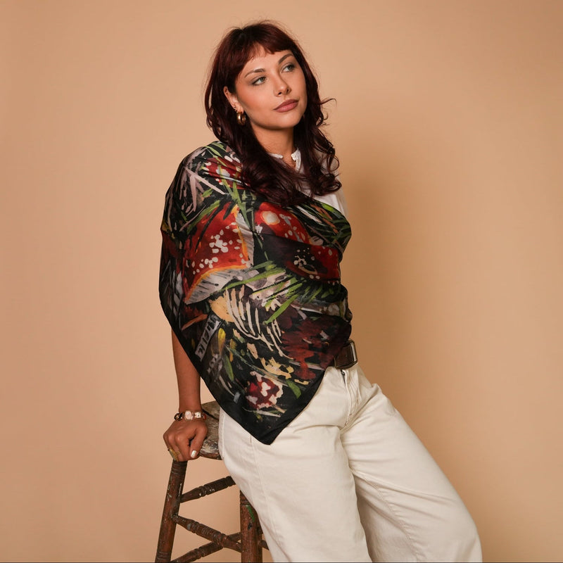 Champignons Silky Scarf - Heading Prints