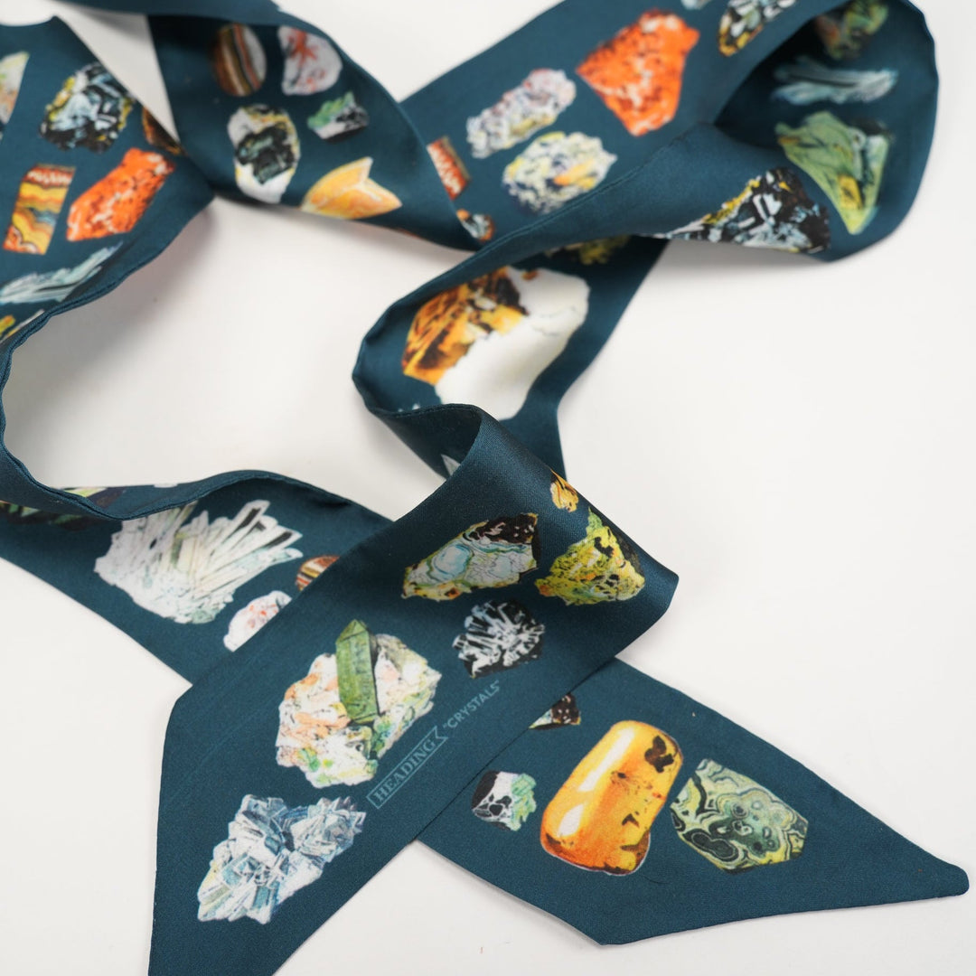 Crystals Skinny Scarf - Heading Prints