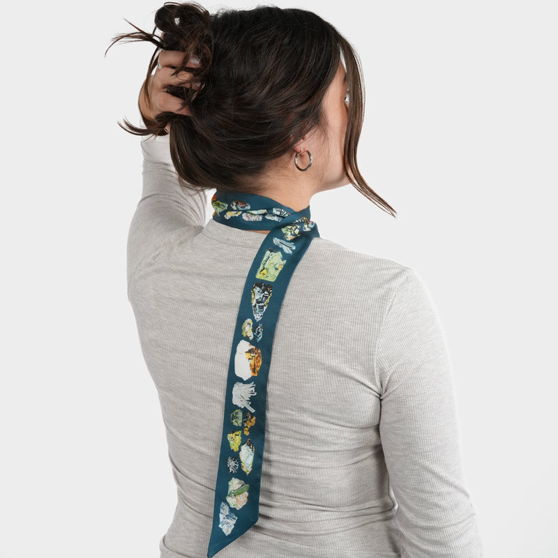 Crystals Skinny Scarf - Heading Prints