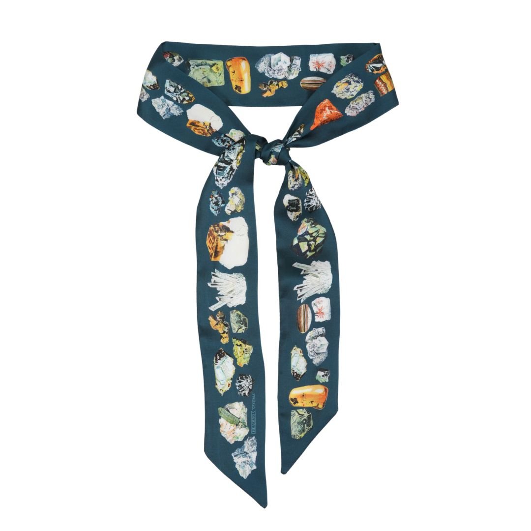 Crystals Skinny Scarf - Heading Prints