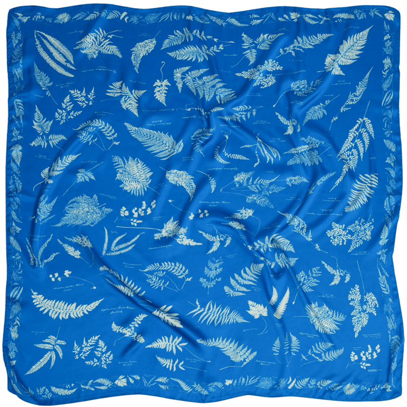 Cyan Silky Scarf - Heading Prints