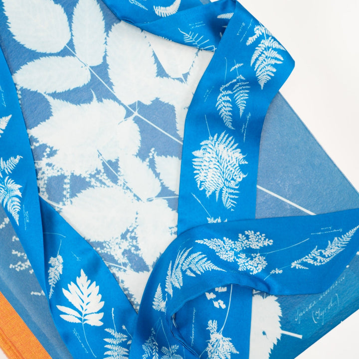 Cyantotypes Skinny Scarf - Heading Prints