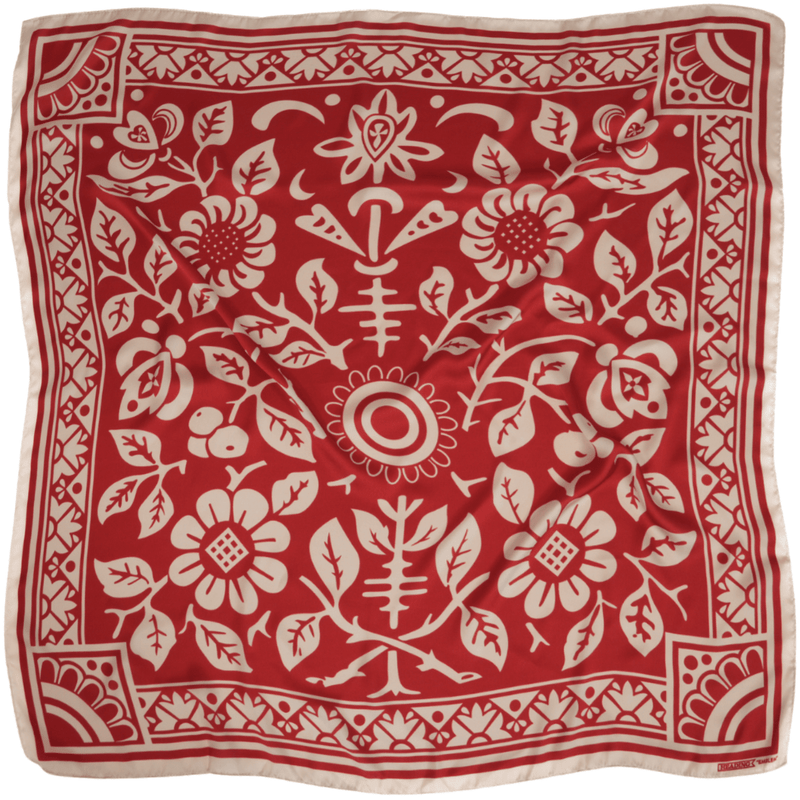 Emblem Silky Scarf - Heading Prints