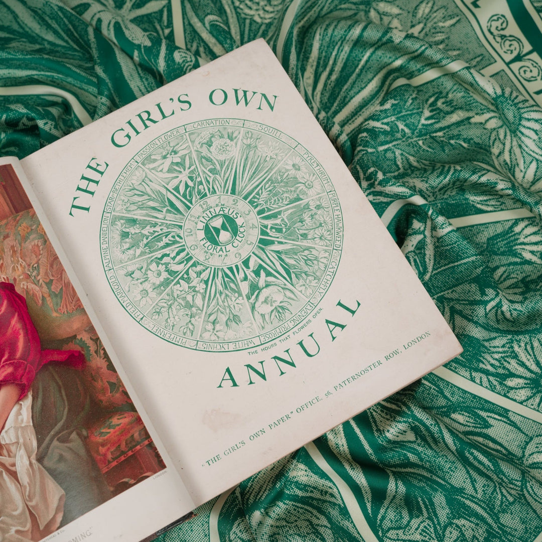 Floral Clock Silky Scarf - Heading Prints