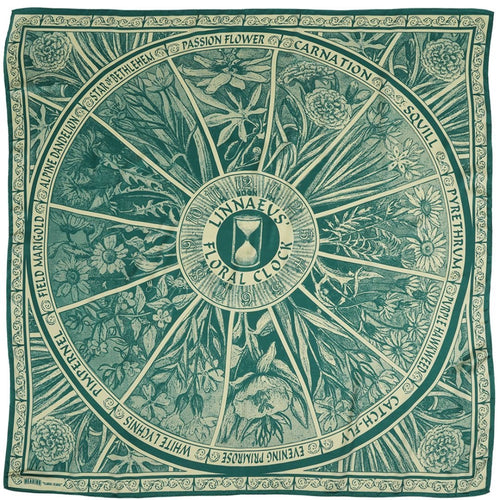 Floral Clock Silky Scarf - Heading Prints