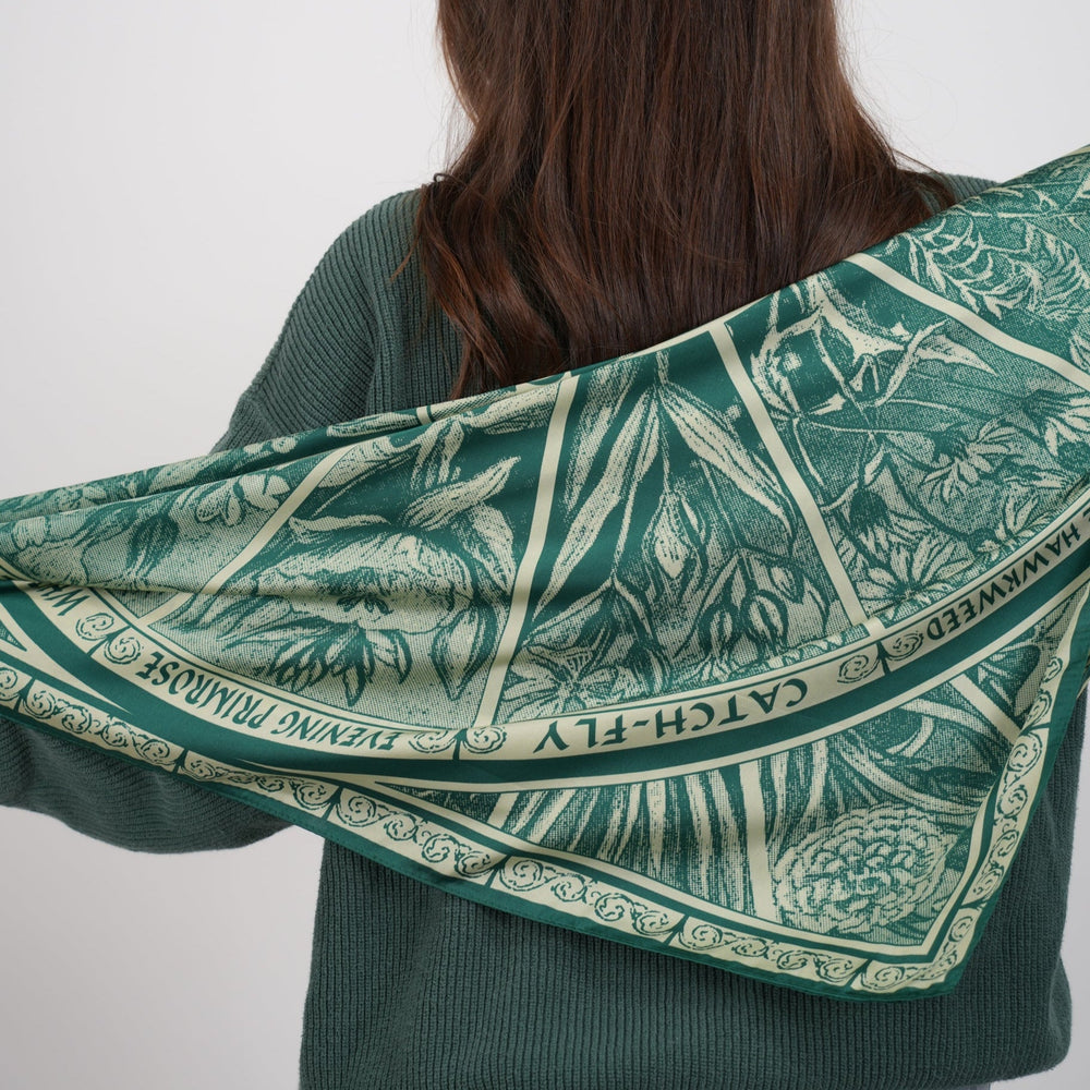 Floral Clock Silky Scarf - Heading Prints