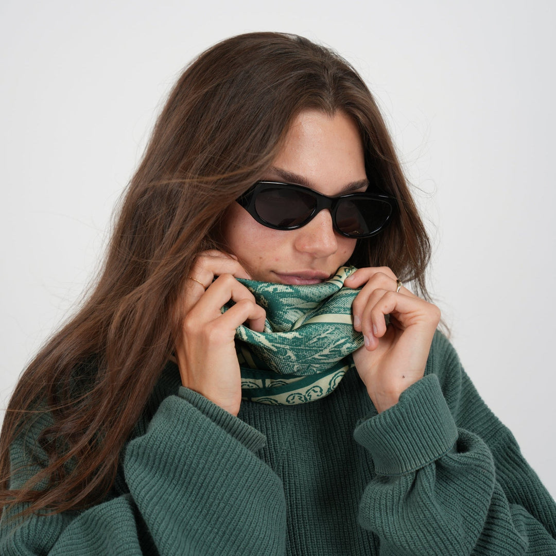 Floral Clock Silky Scarf - Heading Prints