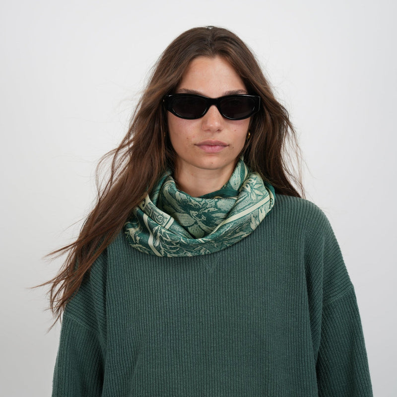 Floral Clock Silky Scarf - Heading Prints