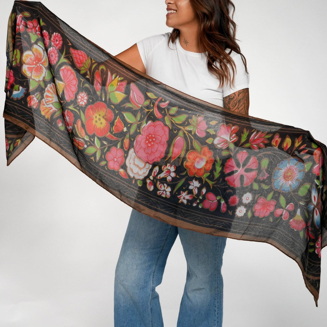 Floral Gild All-Season Scarf - Heading Prints