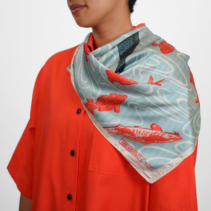 Koi Silky Scarf - Heading Prints