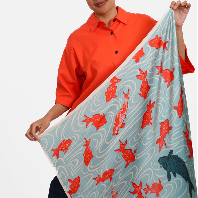 Koi Silky Scarf - Heading Prints