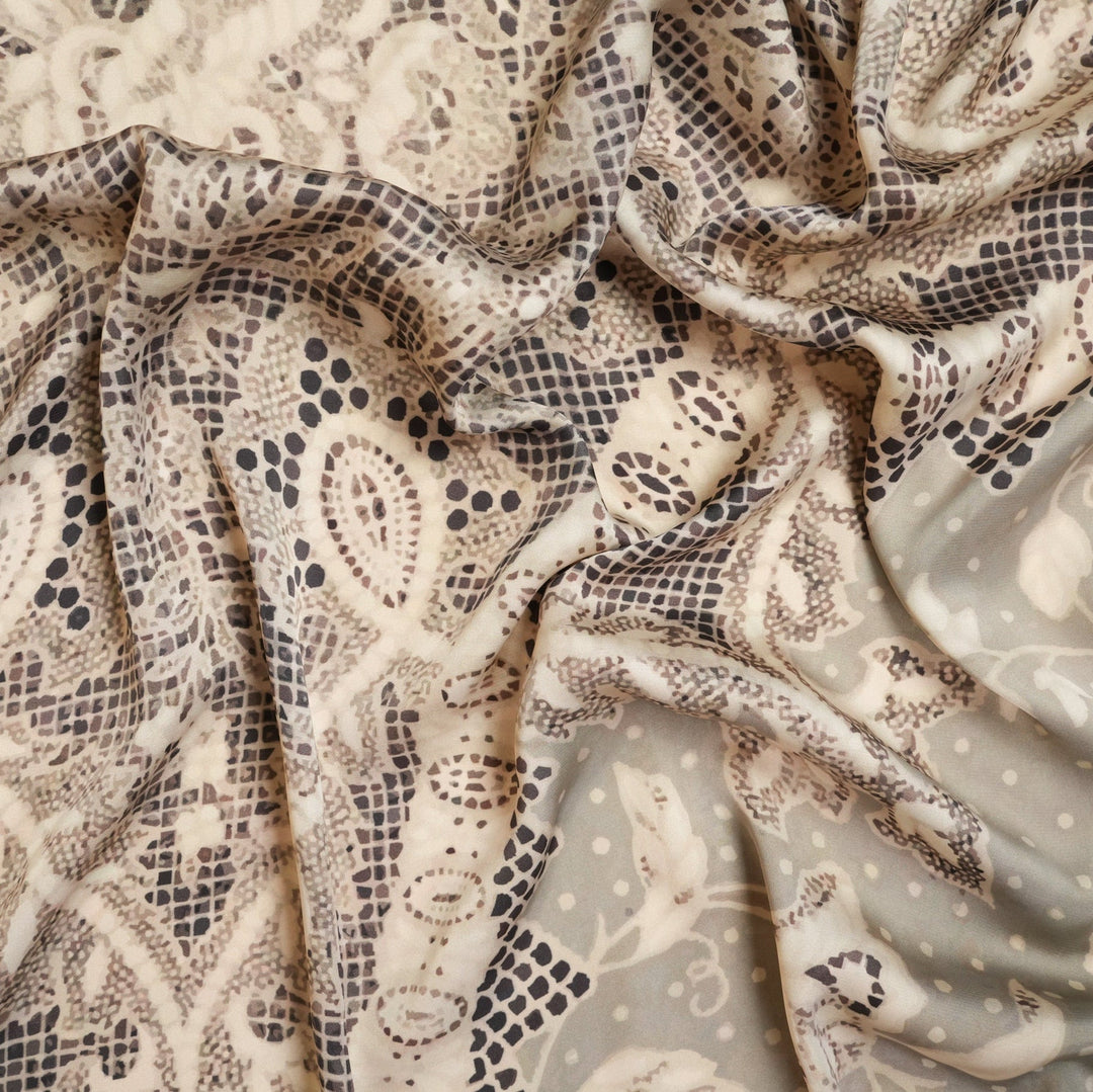 Lace Silky Scarf - Heading Prints