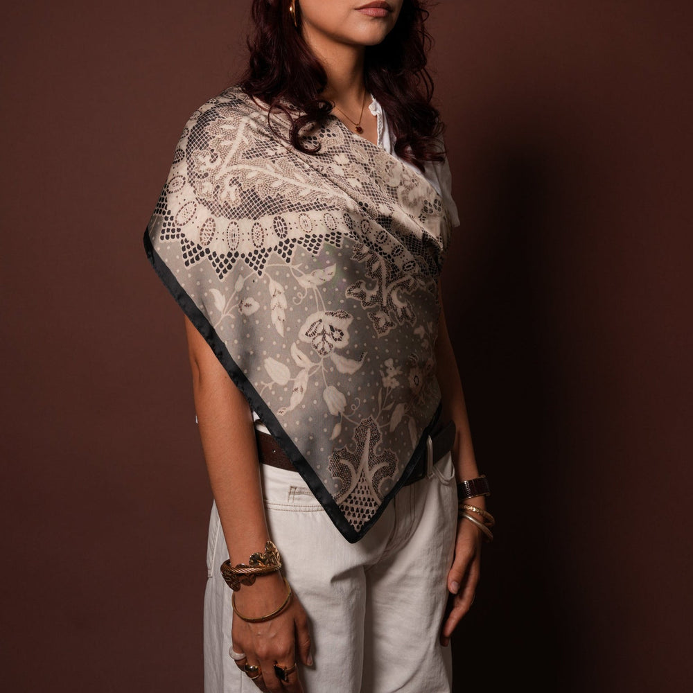 Lace Silky Scarf - Heading Prints