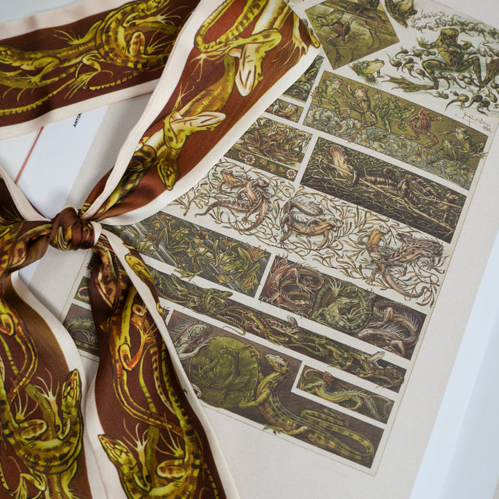 Lizards Skinny Scarf - Heading Prints