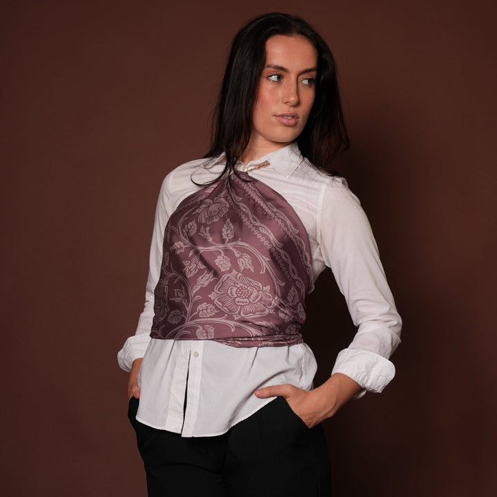 Mauve Silky Scarf - Heading Prints