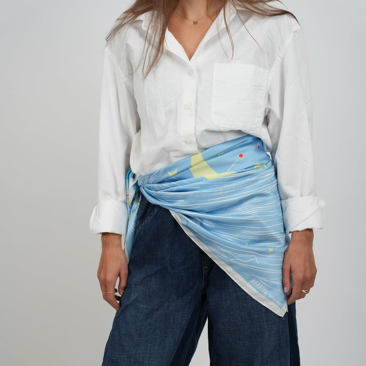 Moon Fairy Silky Scarf - Heading Prints