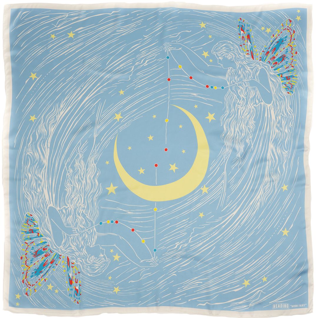 Moon Fairy Silky Scarf - Heading Prints