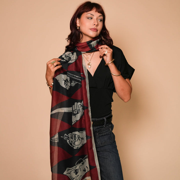 Murder Mystery All-Season Scarf - Heading Prints