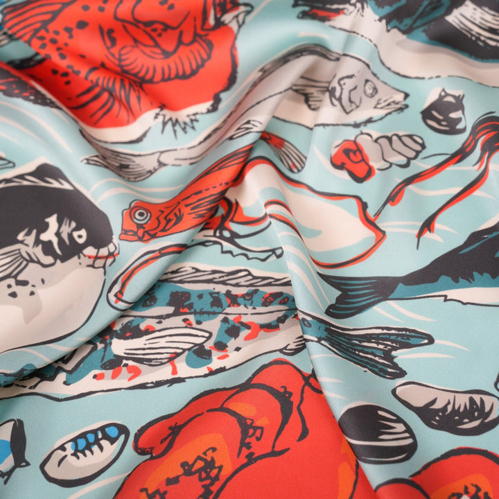 Ocean Silky Scarf - Heading Prints