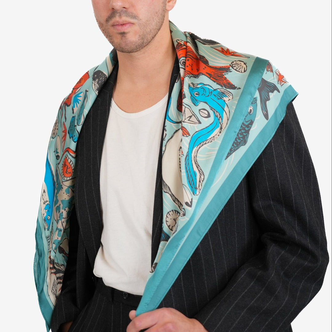 Ocean Silky Scarf - Heading Prints