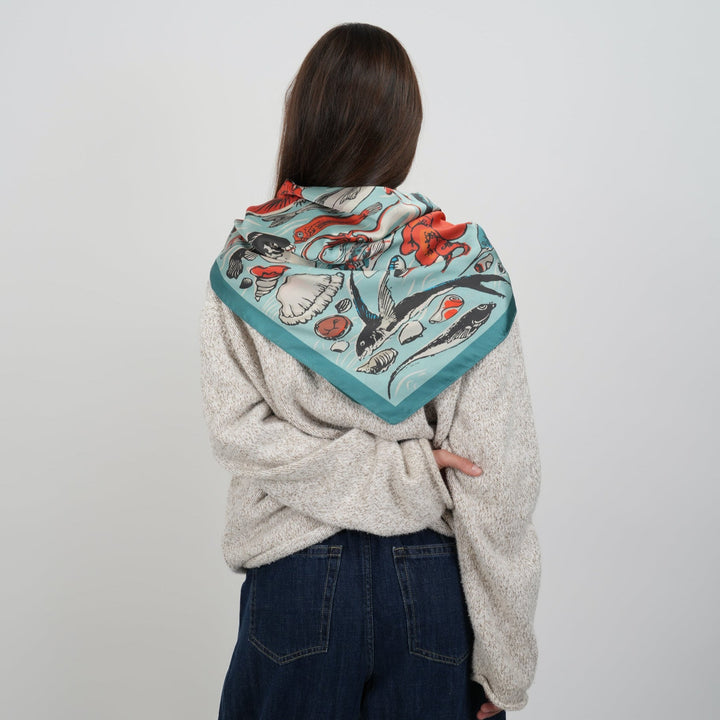 Ocean Silky Scarf - Heading Prints