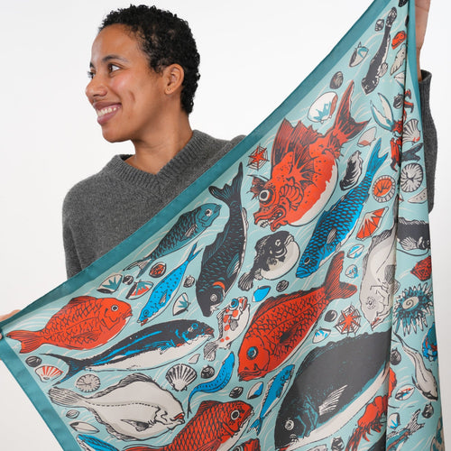 Ocean Silky Scarf - Heading Prints