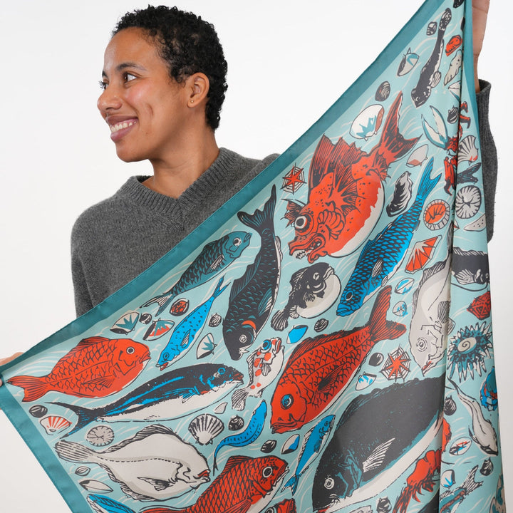 Ocean Silky Scarf - Heading Prints