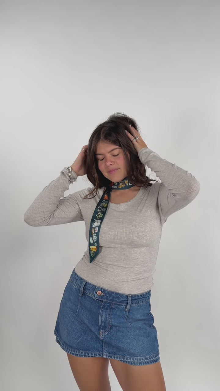 Crystals Skinny Scarf