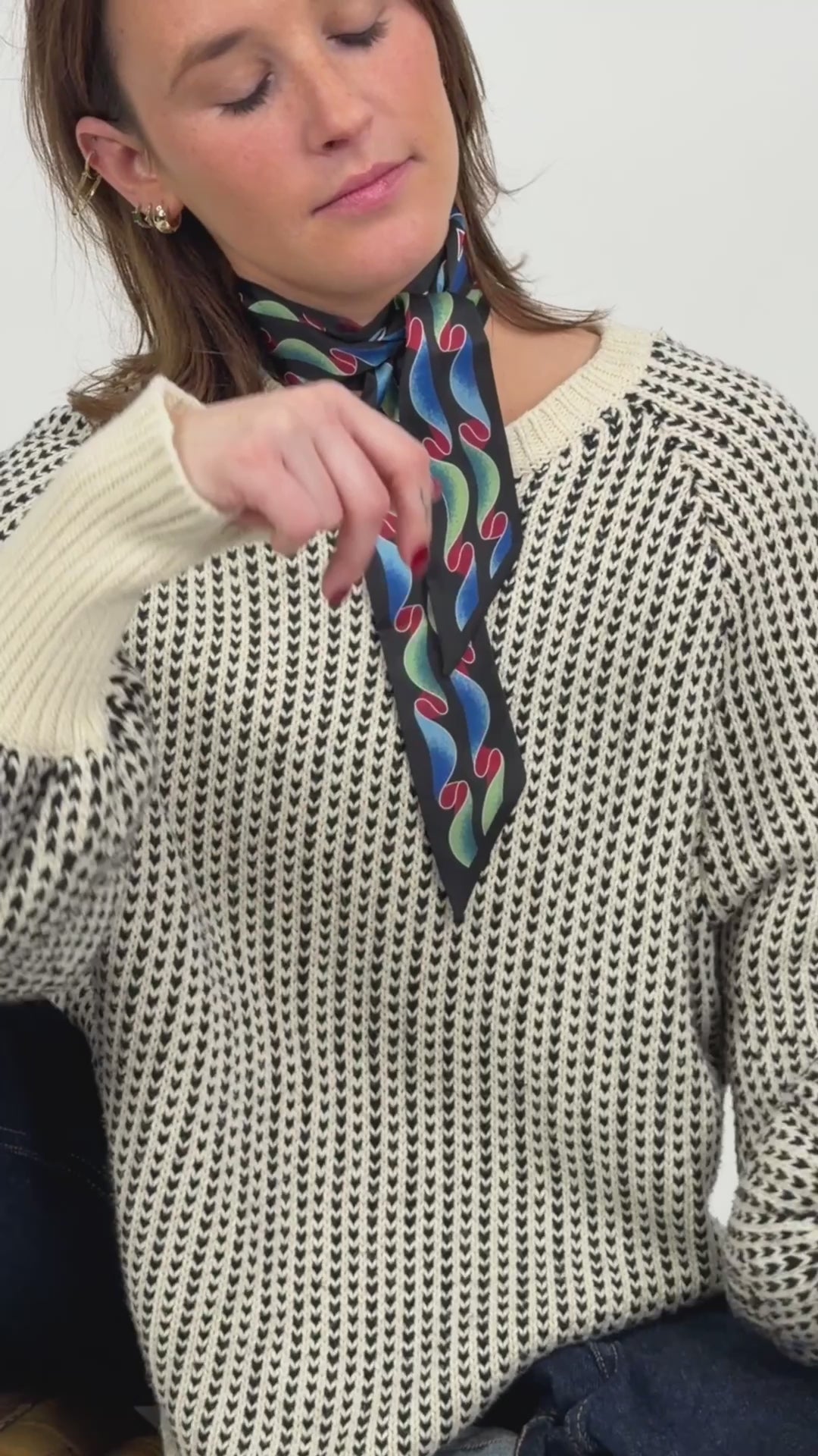 Squiggles Skinny Scarf