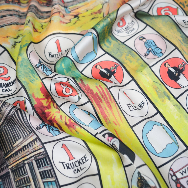 Railway Silky Scarf - Heading Prints