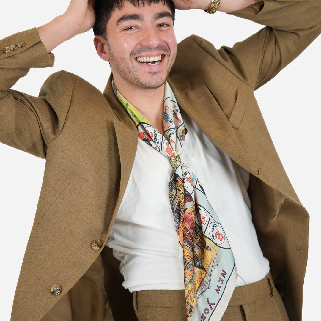 Railway Silky Scarf - Heading Prints