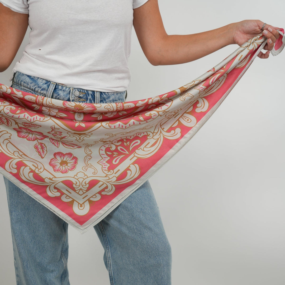 Rosé Silky Scarf - Heading Prints